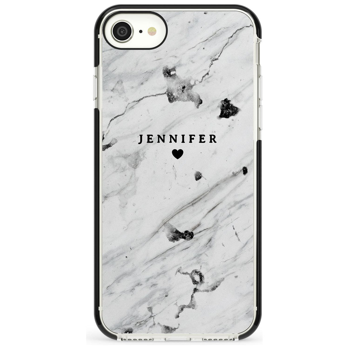 Personalised Black & White Marble Pink Fade Impact Phone Case for iPhone SE 8 7 Plus