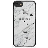 Personalised Black & White Marble Pink Fade Impact Phone Case for iPhone SE 8 7 Plus