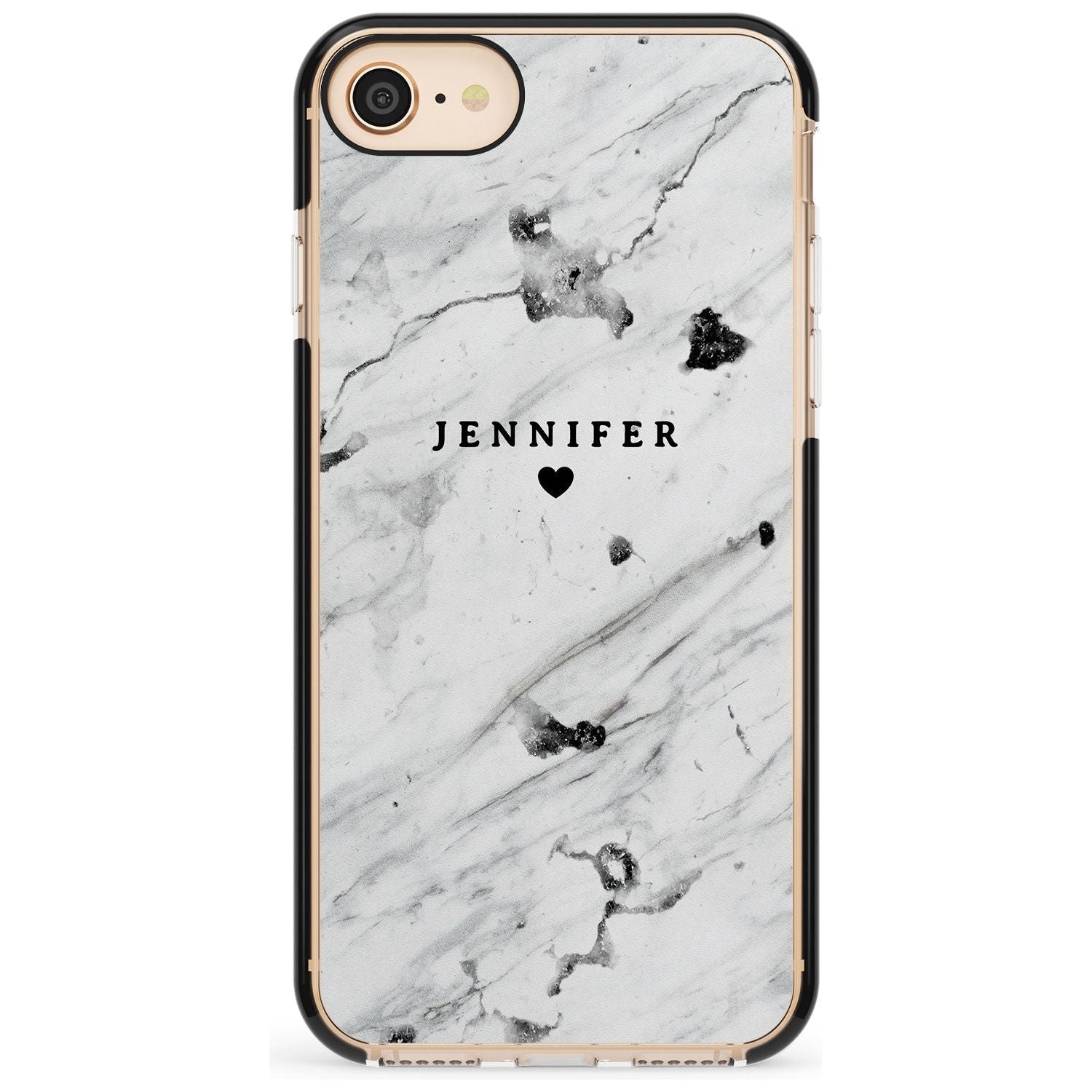 Personalised Black & White Marble Pink Fade Impact Phone Case for iPhone SE 8 7 Plus