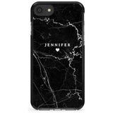 Personalised Black Marble Pink Fade Impact Phone Case for iPhone SE 8 7 Plus