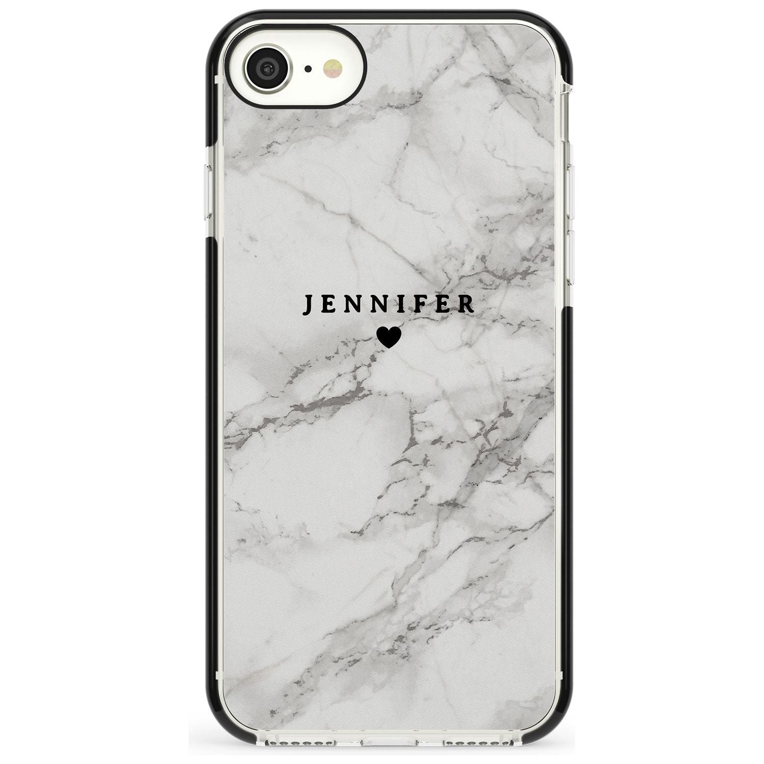Personalised Light Grey Classic Marble Pink Fade Impact Phone Case for iPhone SE 8 7 Plus