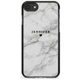 Personalised Light Grey Classic Marble Pink Fade Impact Phone Case for iPhone SE 8 7 Plus