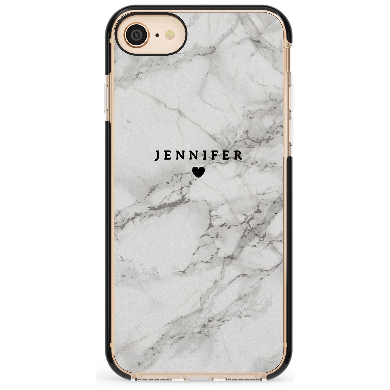 Personalised Light Grey Classic Marble Pink Fade Impact Phone Case for iPhone SE 8 7 Plus