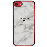 Personalised Light Grey Classic Marble Pink Fade Impact Phone Case for iPhone SE 8 7 Plus