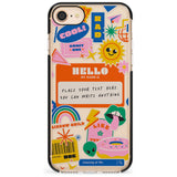 Custom Nostalgia Sticker Mix #2 Pink Fade Impact Phone Case for iPhone SE 8 7 Plus