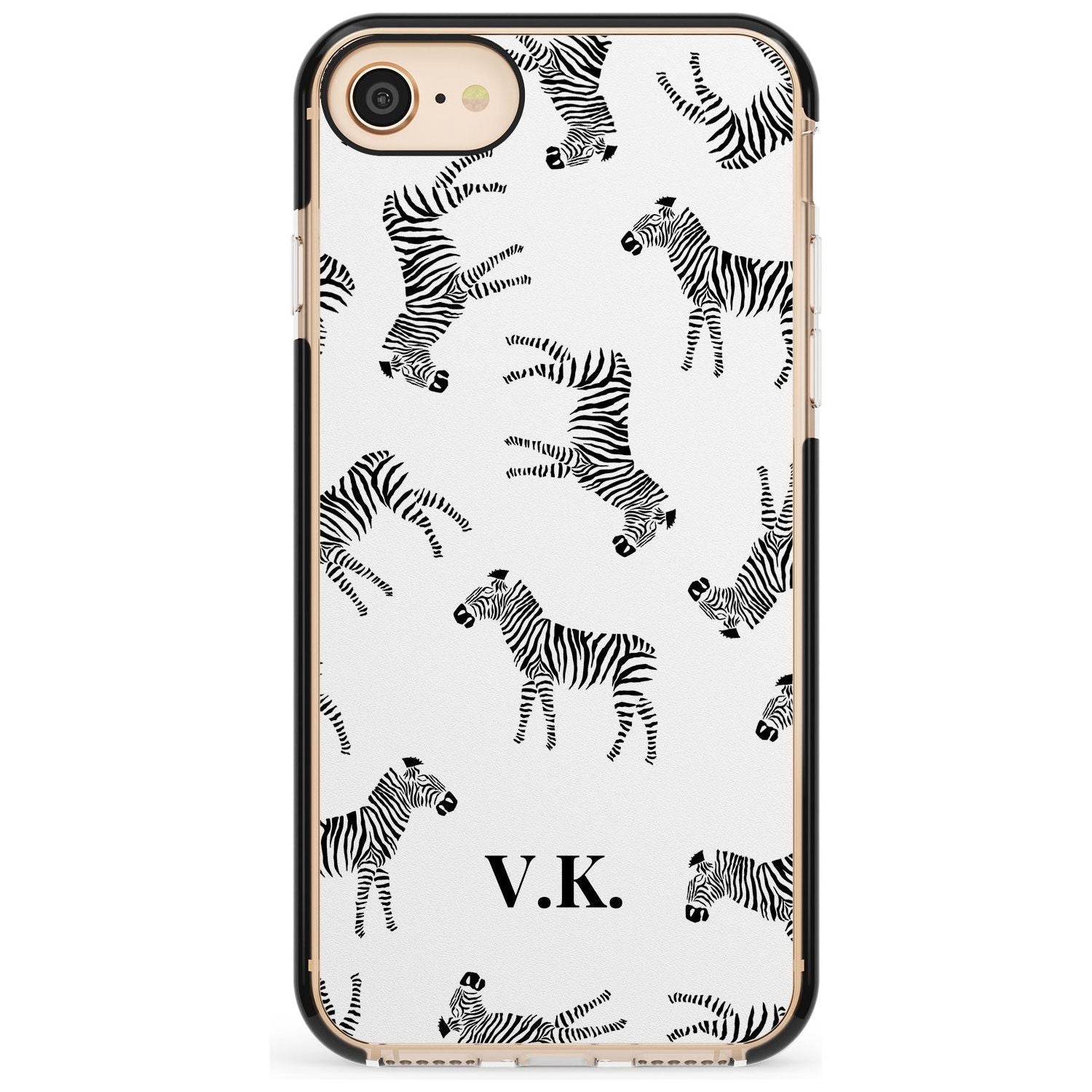 Personalised Zebra Pattern Pink Fade Impact Phone Case for iPhone SE 8 7 Plus