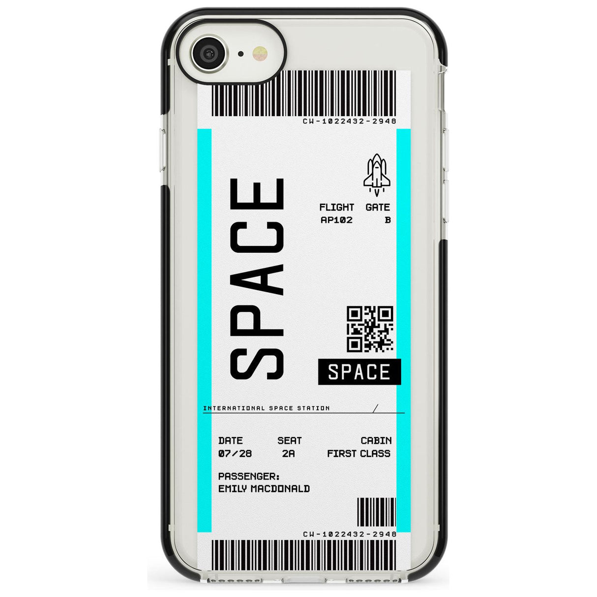 Space Custom Space Travel Ticket iPhone Case  Black Impact Custom Phone Case - Case Warehouse