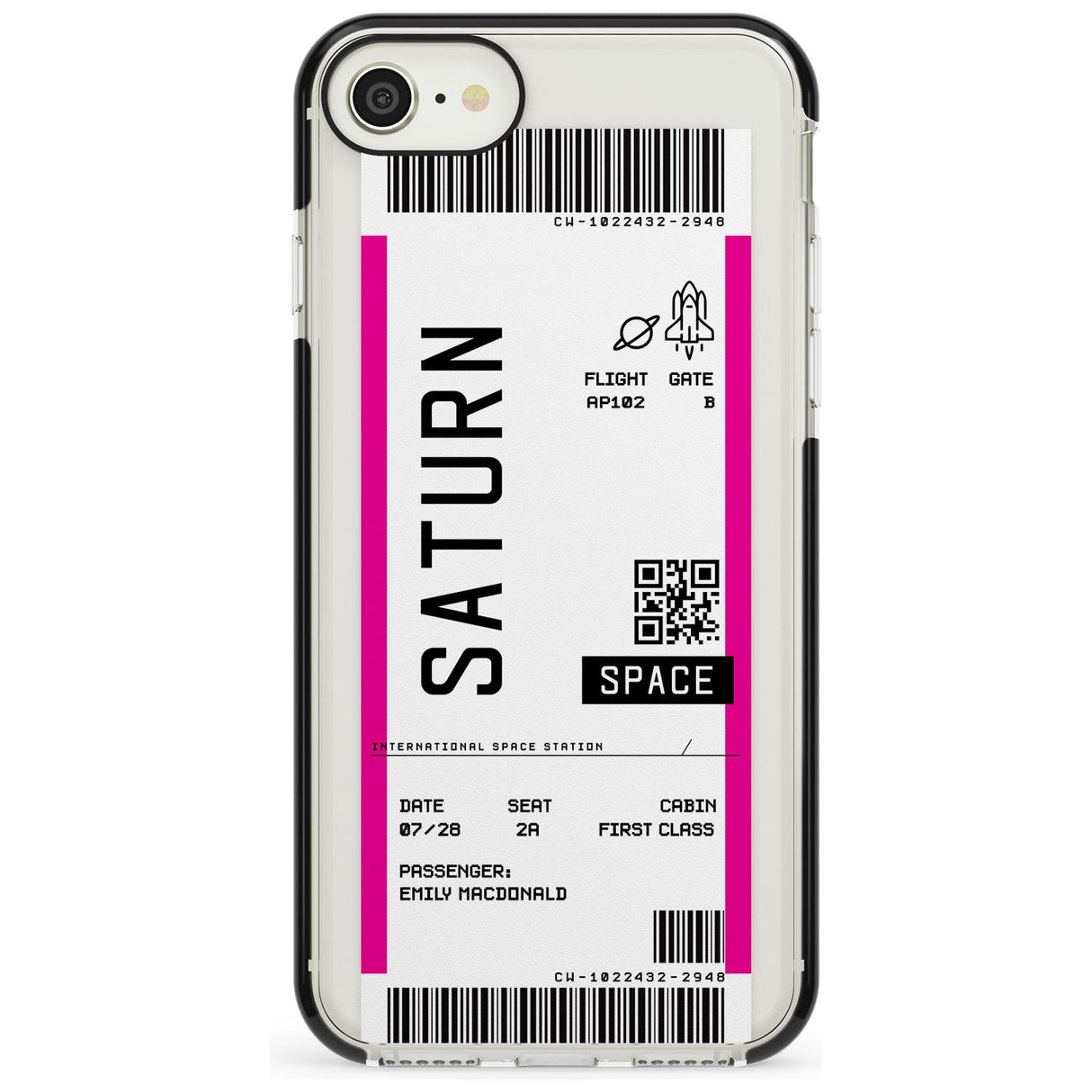 Saturn Custom Space Travel Ticket iPhone Case  Black Impact Custom Phone Case - Case Warehouse