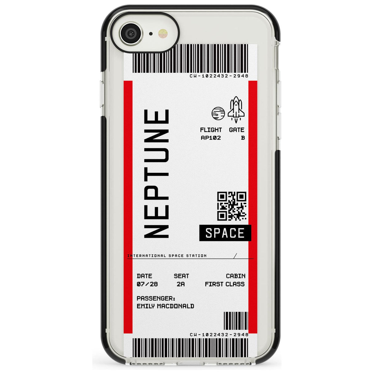 Neptune Space Travel Ticket iPhone Case  Black Impact Custom Phone Case - Case Warehouse