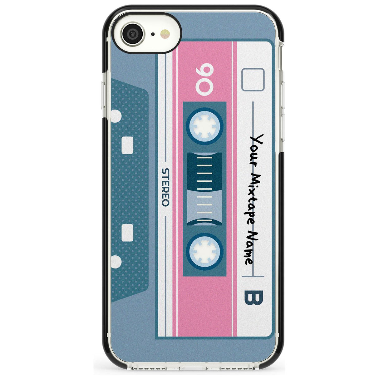 Retro Mixtape Pink Fade Impact Phone Case for iPhone SE 8 7 Plus