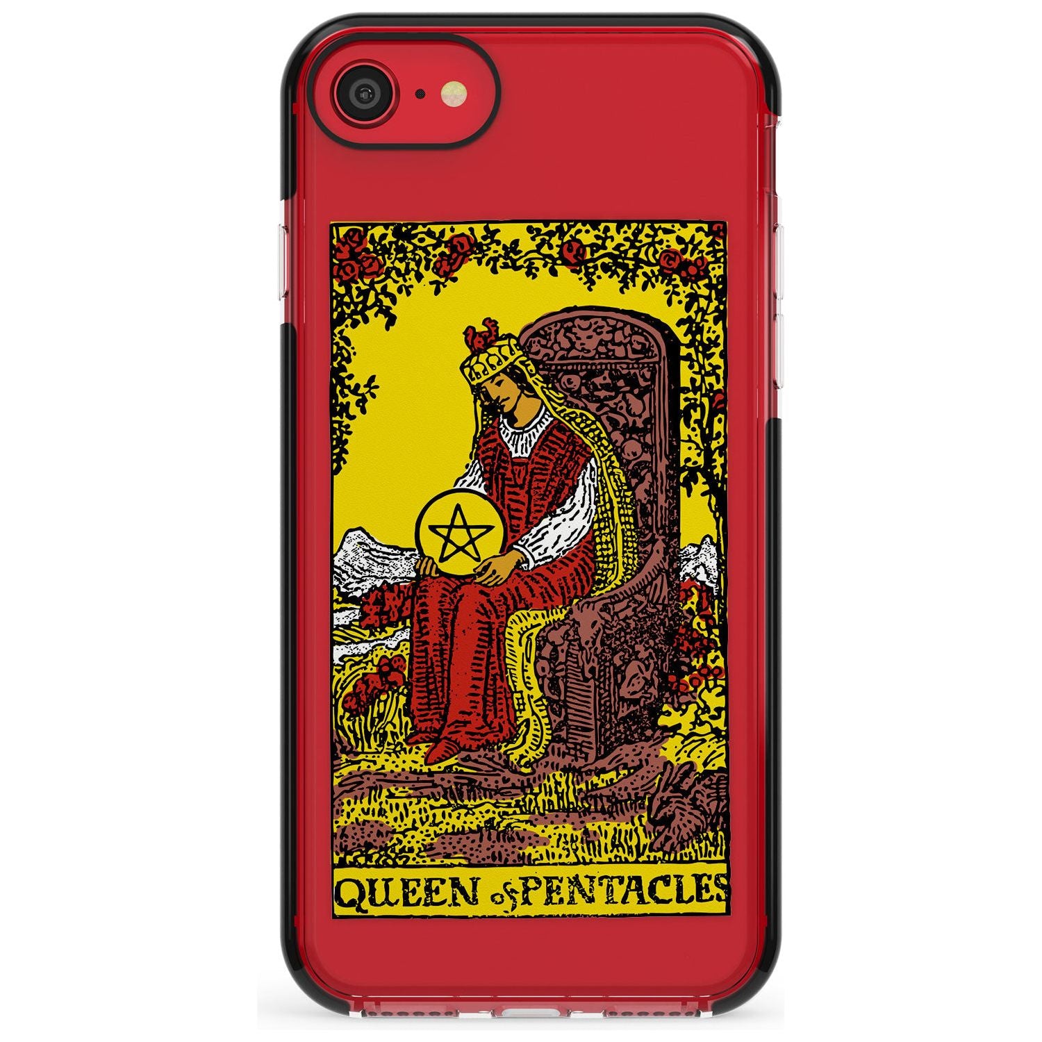 Queen of Pentacles Tarot Card - Colour Pink Fade Impact Phone Case for iPhone SE 8 7 Plus