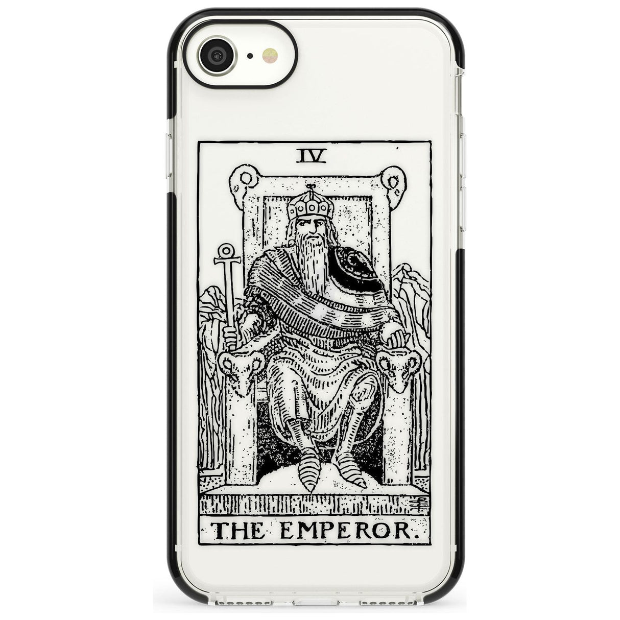 The Emperor Tarot Card - Transparent Pink Fade Impact Phone Case for iPhone SE 8 7 Plus