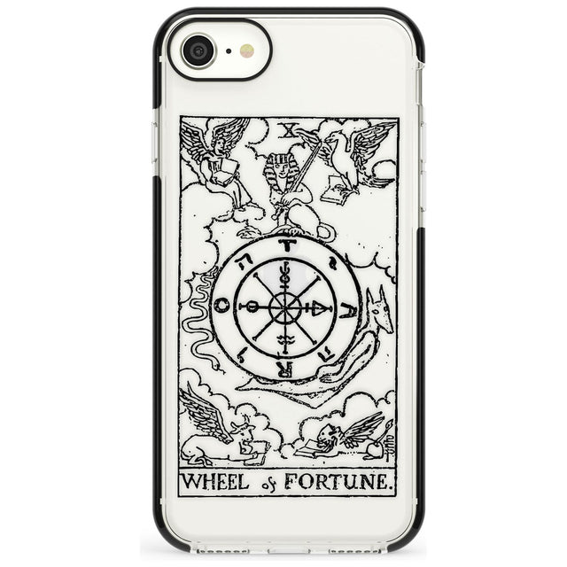 Wheel of Fortune Tarot Card - Transparent Pink Fade Impact Phone Case for iPhone SE 8 7 Plus