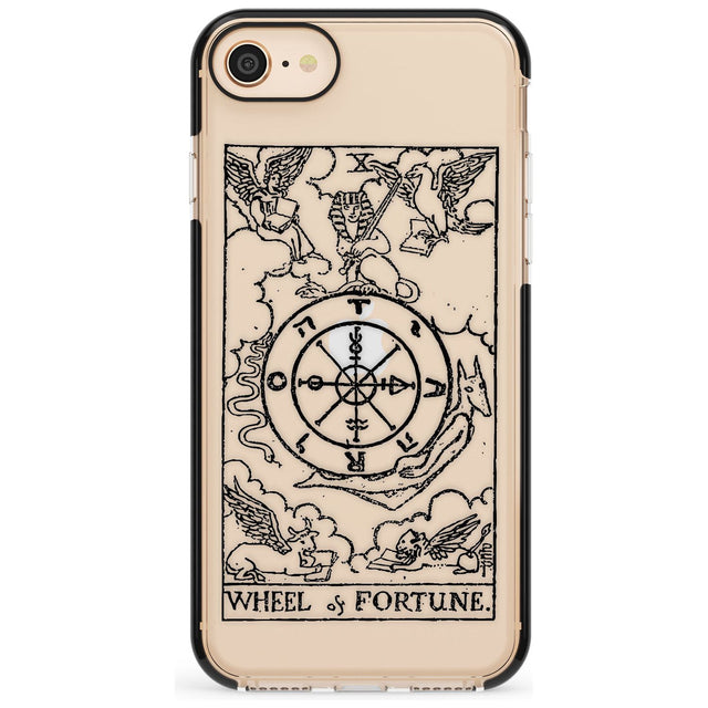 Wheel of Fortune Tarot Card - Transparent Pink Fade Impact Phone Case for iPhone SE 8 7 Plus