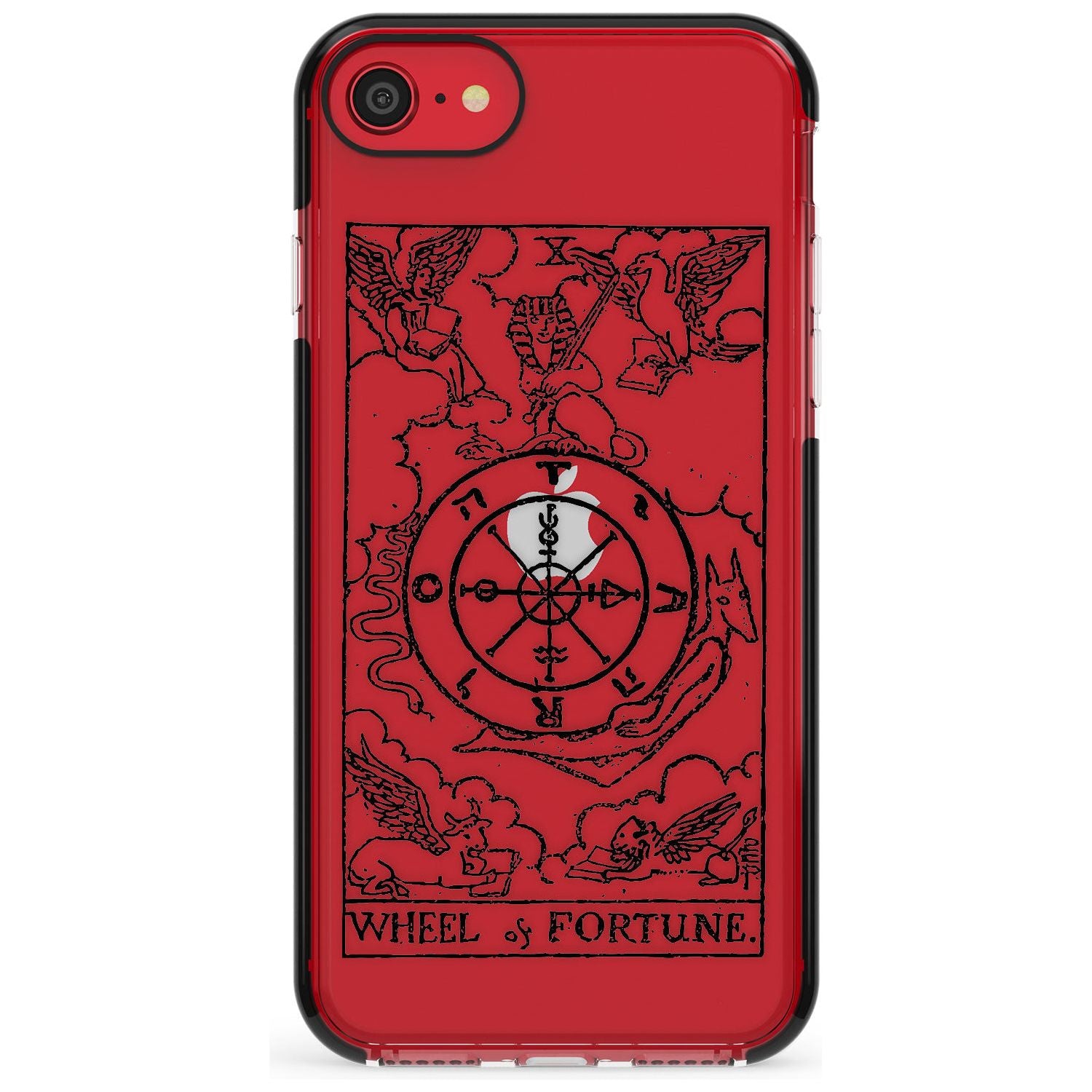 Wheel of Fortune Tarot Card - Transparent Pink Fade Impact Phone Case for iPhone SE 8 7 Plus