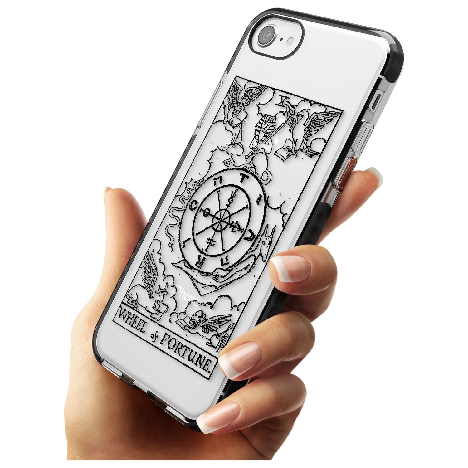 Wheel of Fortune Tarot Card - Transparent Pink Fade Impact Phone Case for iPhone SE 8 7 Plus