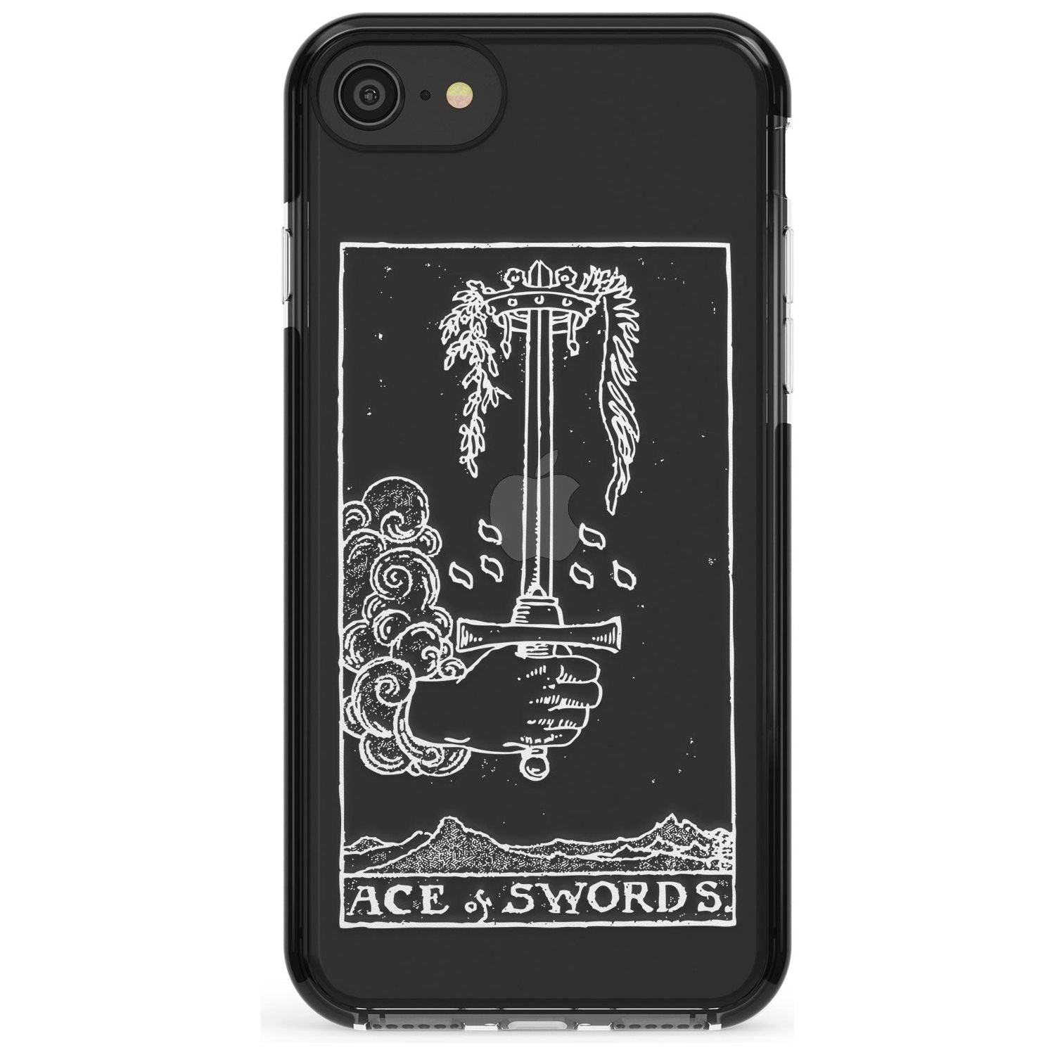 Ace of Swords Tarot Card - White Transparent Pink Fade Impact Phone Case for iPhone SE 8 7 Plus