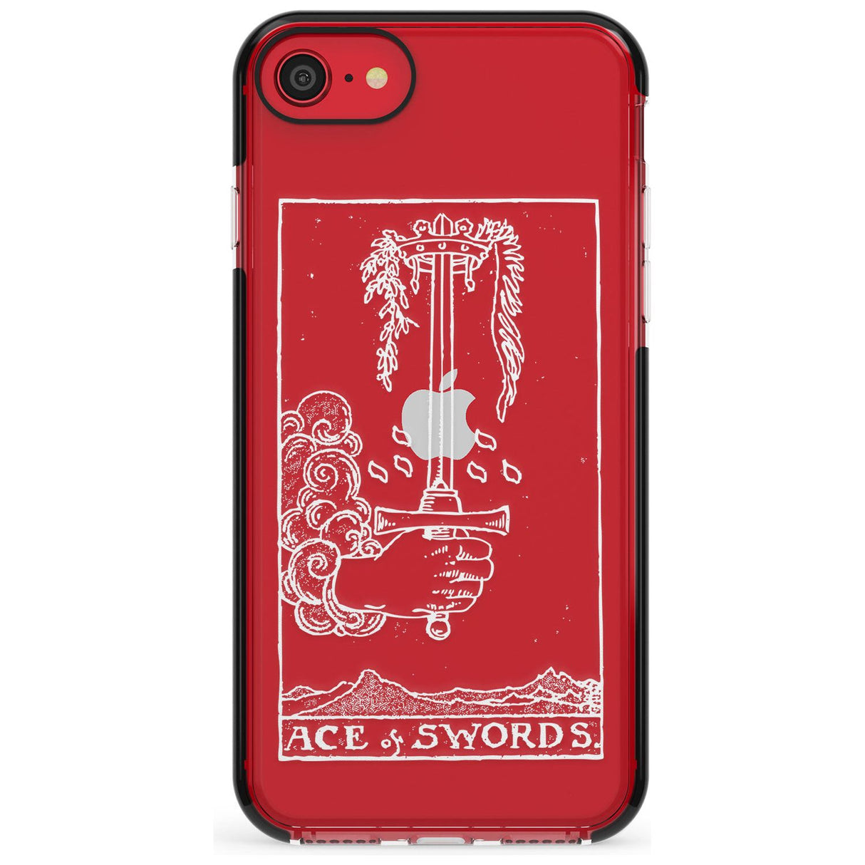 Ace of Swords Tarot Card - White Transparent Pink Fade Impact Phone Case for iPhone SE 8 7 Plus