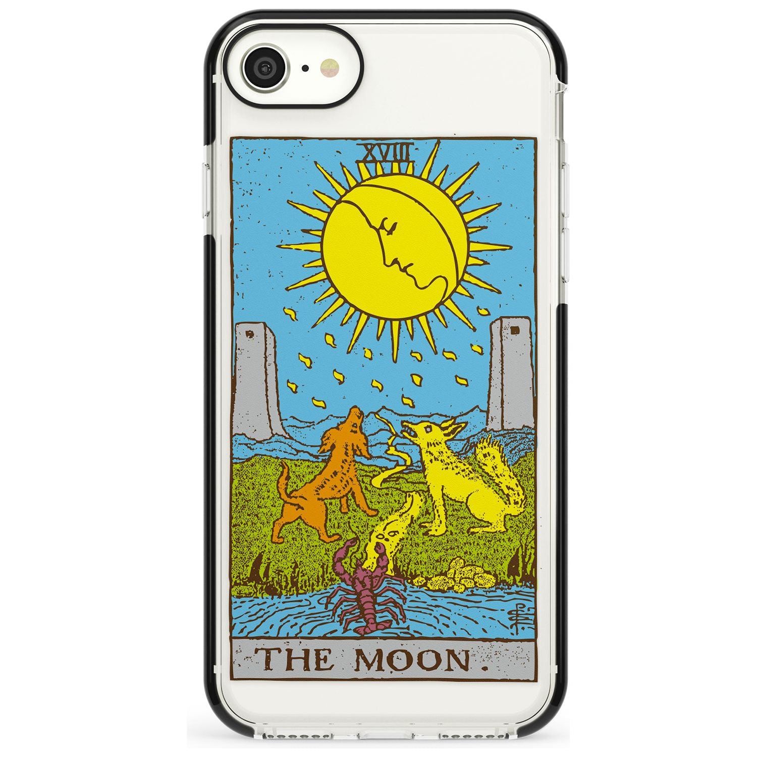The Moon Tarot Card - Colour Pink Fade Impact Phone Case for iPhone SE 8 7 Plus