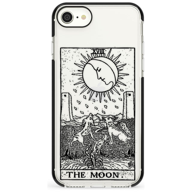 The Moon Tarot Card - Transparent Pink Fade Impact Phone Case for iPhone SE 8 7 Plus