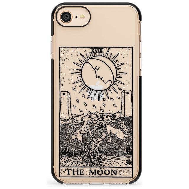 The Moon Tarot Card - Transparent Pink Fade Impact Phone Case for iPhone SE 8 7 Plus