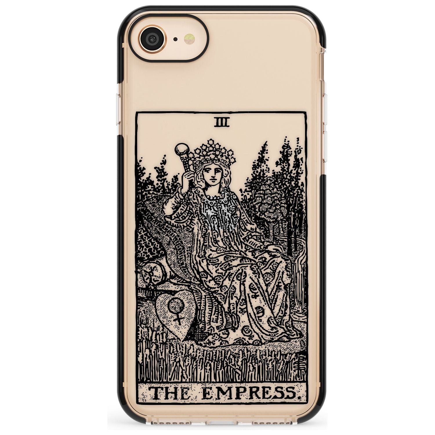 The Empress Tarot Card - Transparent Pink Fade Impact Phone Case for iPhone SE 8 7 Plus