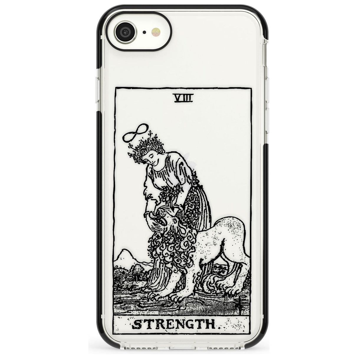 Strength Tarot Card - Transparent Pink Fade Impact Phone Case for iPhone SE 8 7 Plus