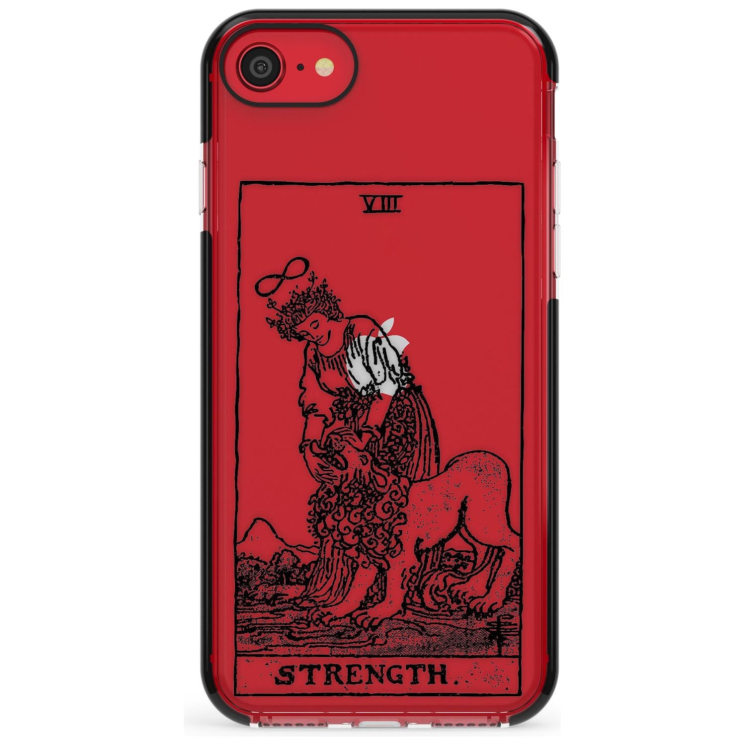 Strength Tarot Card - Transparent Pink Fade Impact Phone Case for iPhone SE 8 7 Plus