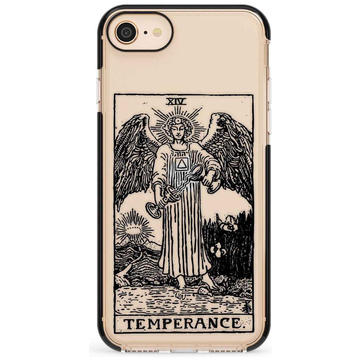 Temperance Tarot Card - Transparent Pink Fade Impact Phone Case for iPhone SE 8 7 Plus