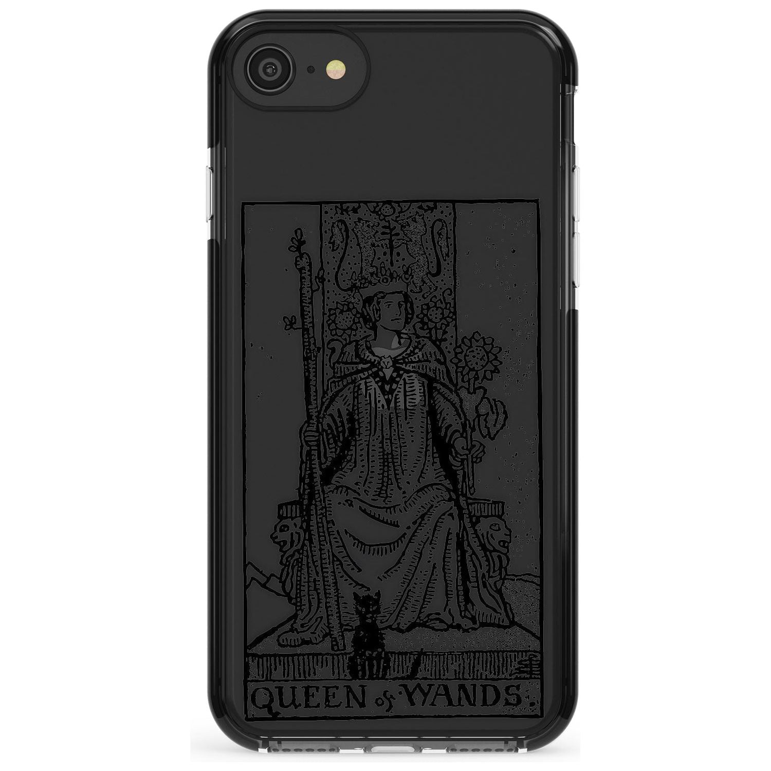 Queen of Wands Tarot Card - Transparent Pink Fade Impact Phone Case for iPhone SE 8 7 Plus