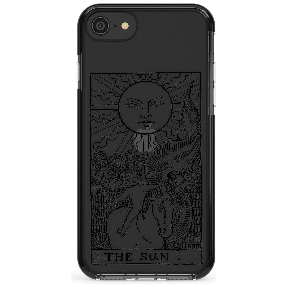 The Sun Tarot Card - Transparent Pink Fade Impact Phone Case for iPhone SE 8 7 Plus