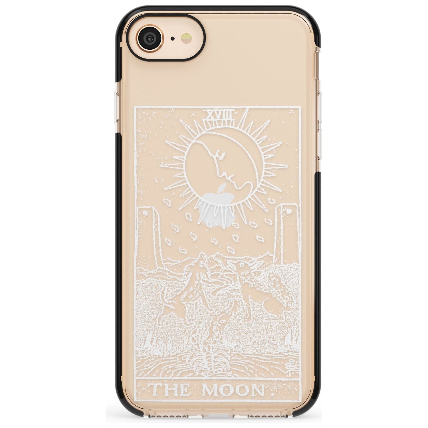 The Moon Tarot Card - White Transparent Pink Fade Impact Phone Case for iPhone SE 8 7 Plus