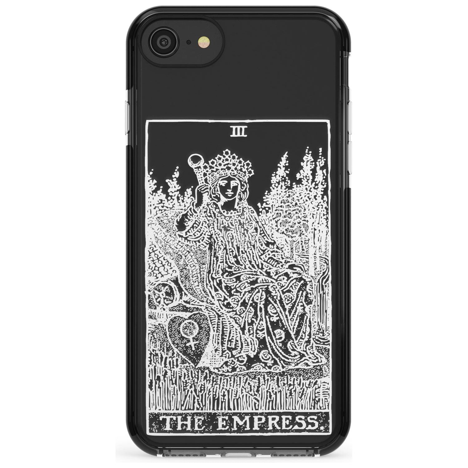 The Empress Tarot Card - White Transparent Pink Fade Impact Phone Case for iPhone SE 8 7 Plus