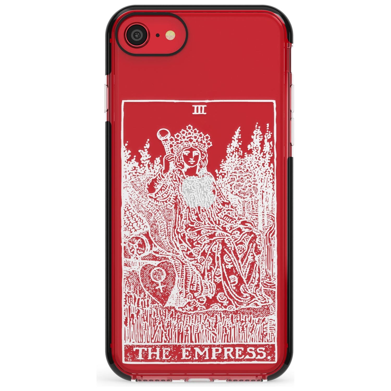 The Empress Tarot Card - White Transparent Pink Fade Impact Phone Case for iPhone SE 8 7 Plus