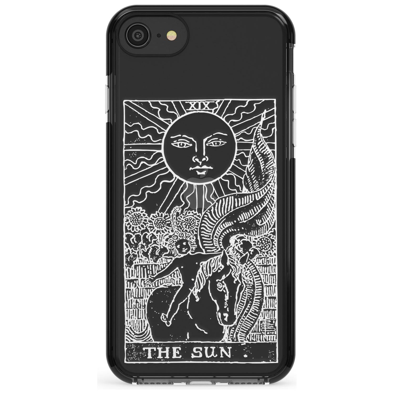 The Sun Tarot Card - White Transparent Pink Fade Impact Phone Case for iPhone SE 8 7 Plus