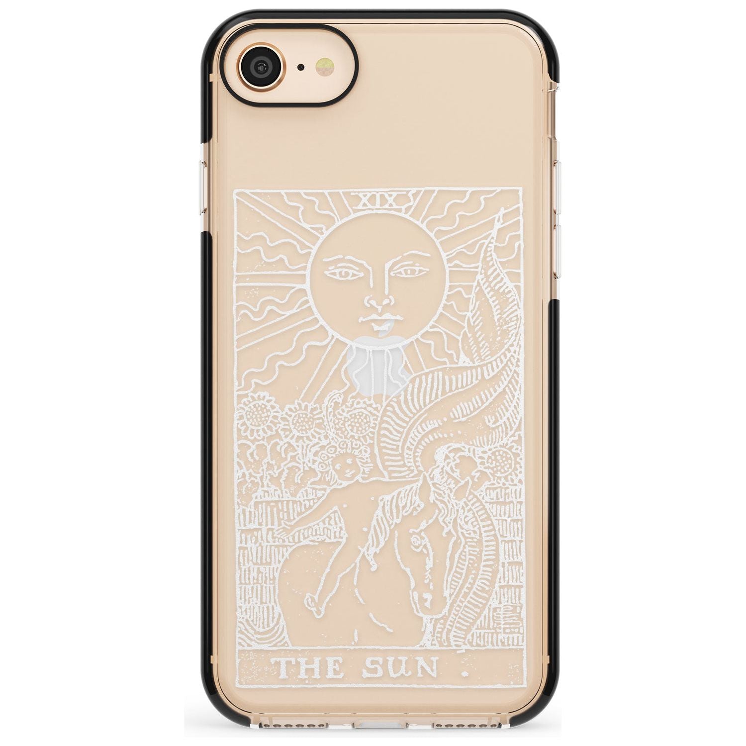 The Sun Tarot Card - White Transparent Pink Fade Impact Phone Case for iPhone SE 8 7 Plus