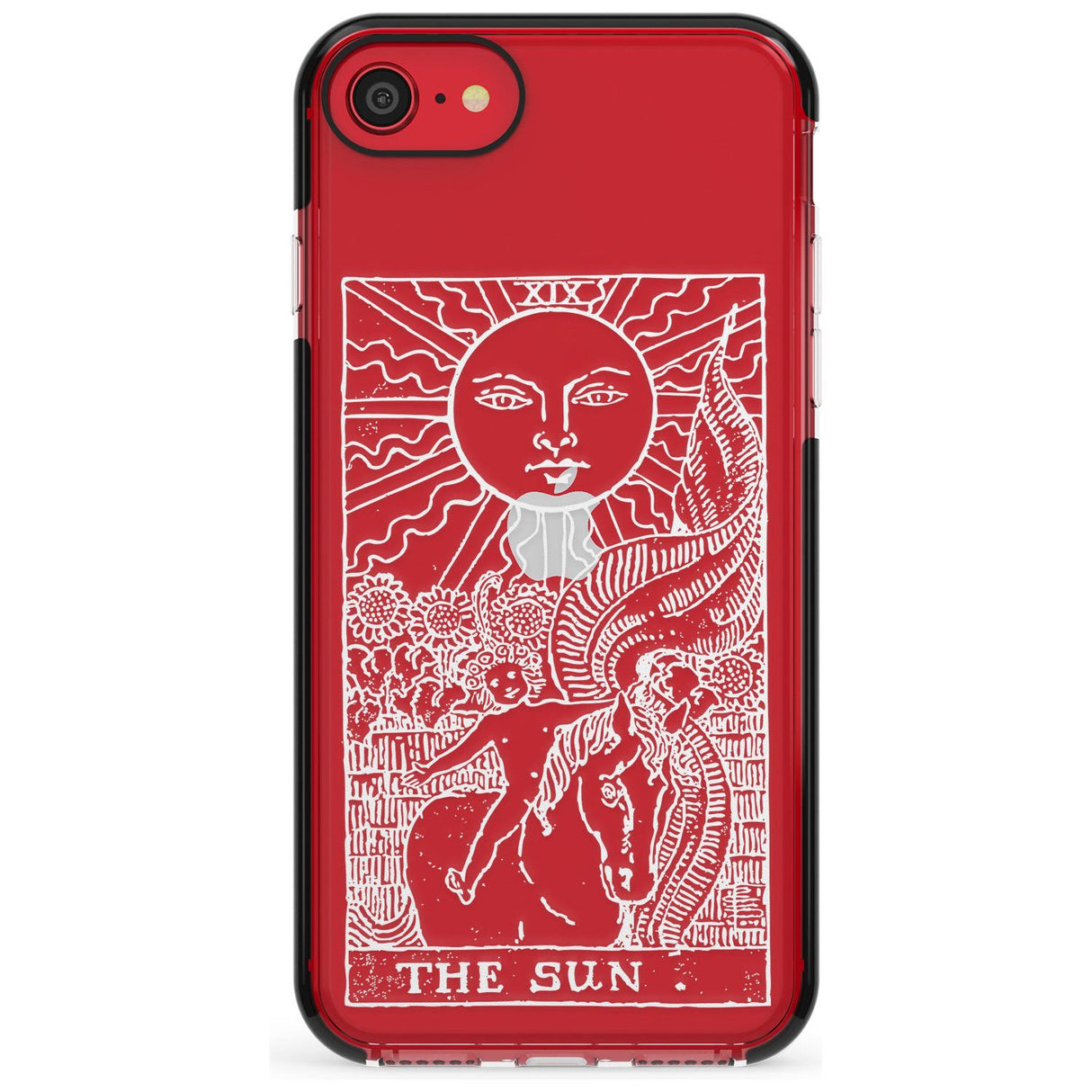 The Sun Tarot Card - White Transparent Pink Fade Impact Phone Case for iPhone SE 8 7 Plus