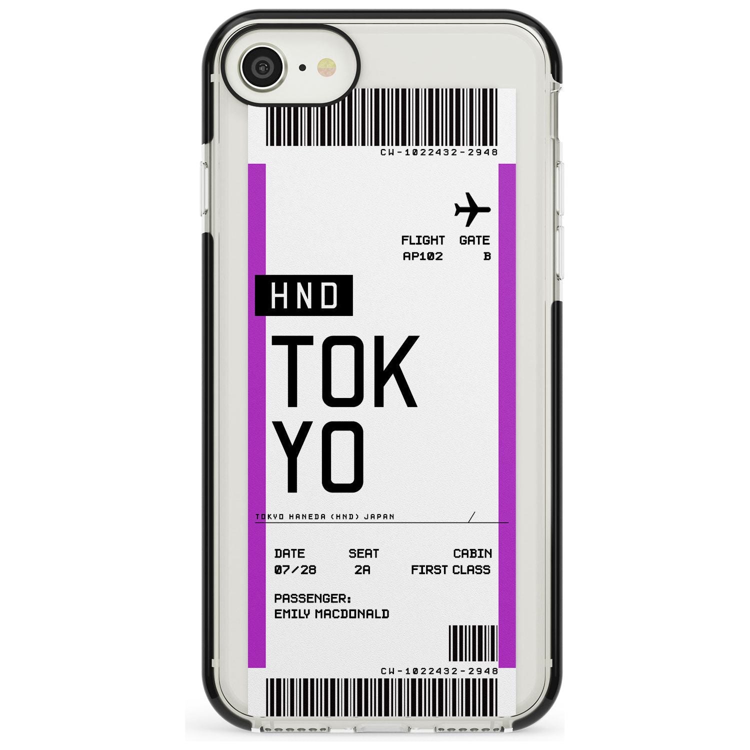 Tokyo Boarding Pass iPhone Case  Black Impact Custom Phone Case - Case Warehouse
