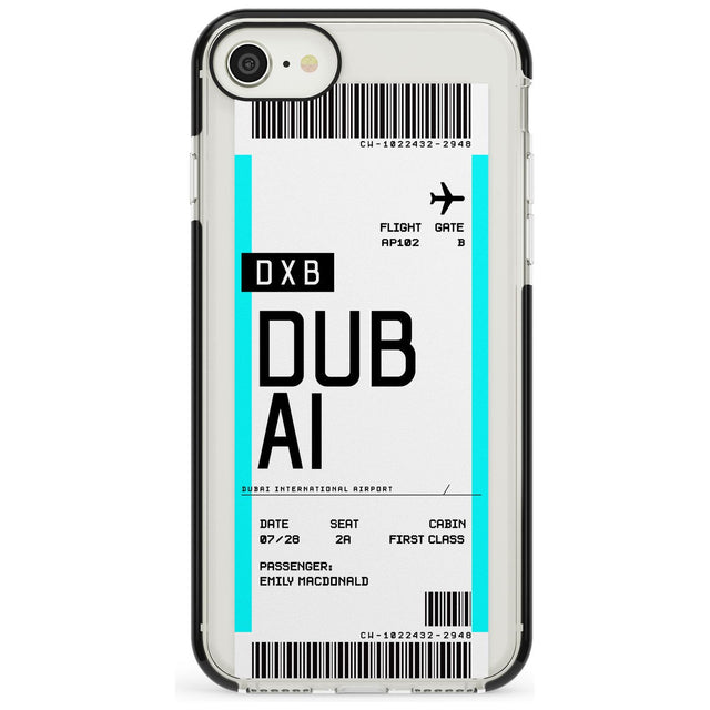 Dubai Boarding Pass iPhone Case  Black Impact Custom Phone Case - Case Warehouse