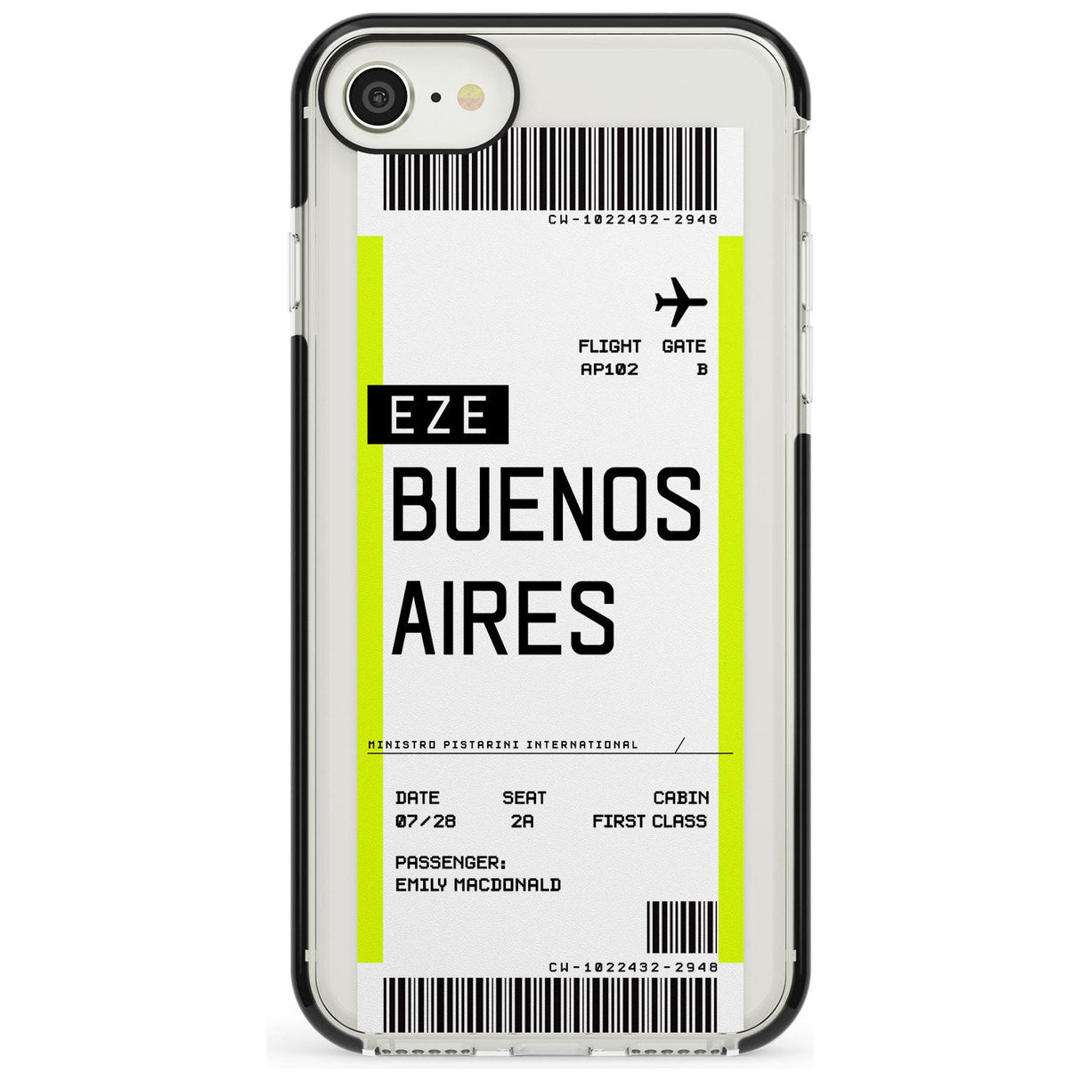 Buenos Aires Boarding Pass iPhone Case  Black Impact Custom Phone Case - Case Warehouse