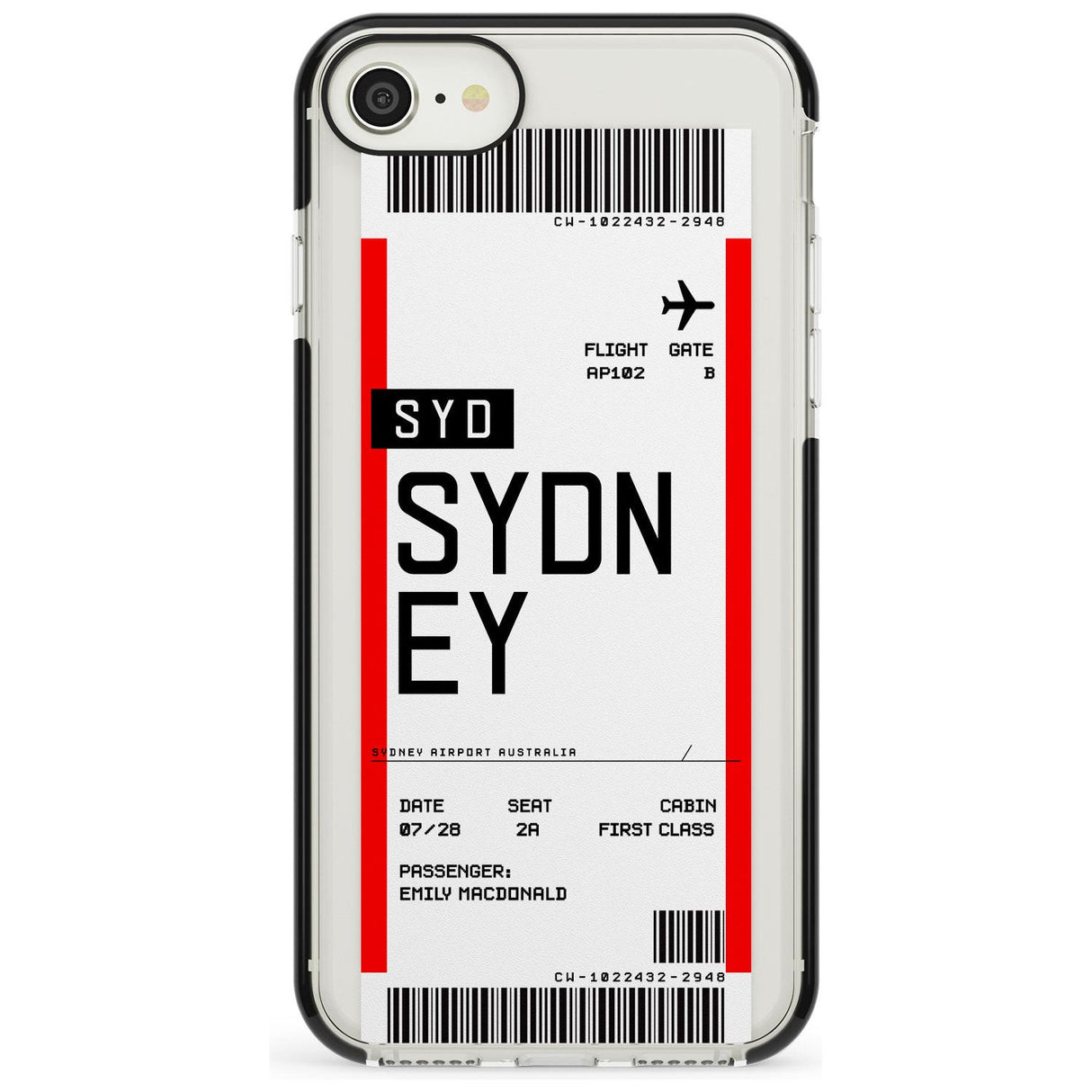 Sydney Boarding Pass iPhone Case  Black Impact Custom Phone Case - Case Warehouse