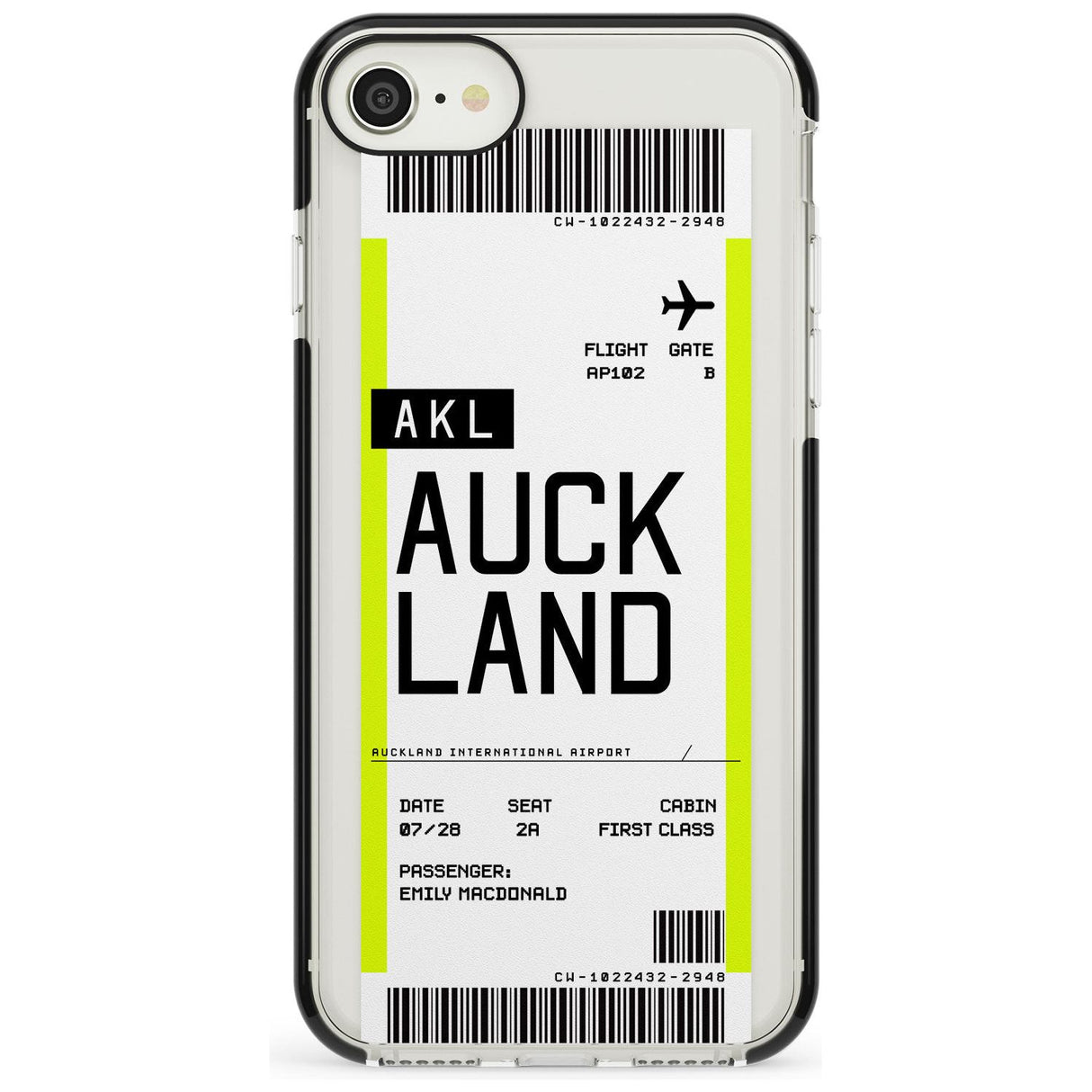 Auckland Boarding Pass iPhone Case  Black Impact Custom Phone Case - Case Warehouse