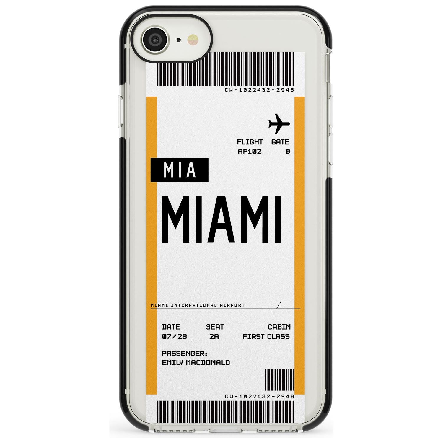 Miami Boarding Pass iPhone Case  Black Impact Custom Phone Case - Case Warehouse