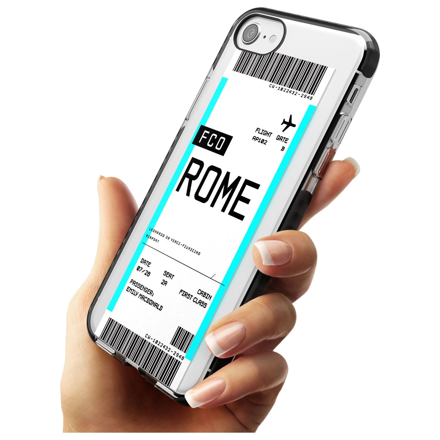 Rome Boarding Pass iPhone Case   Custom Phone Case - Case Warehouse