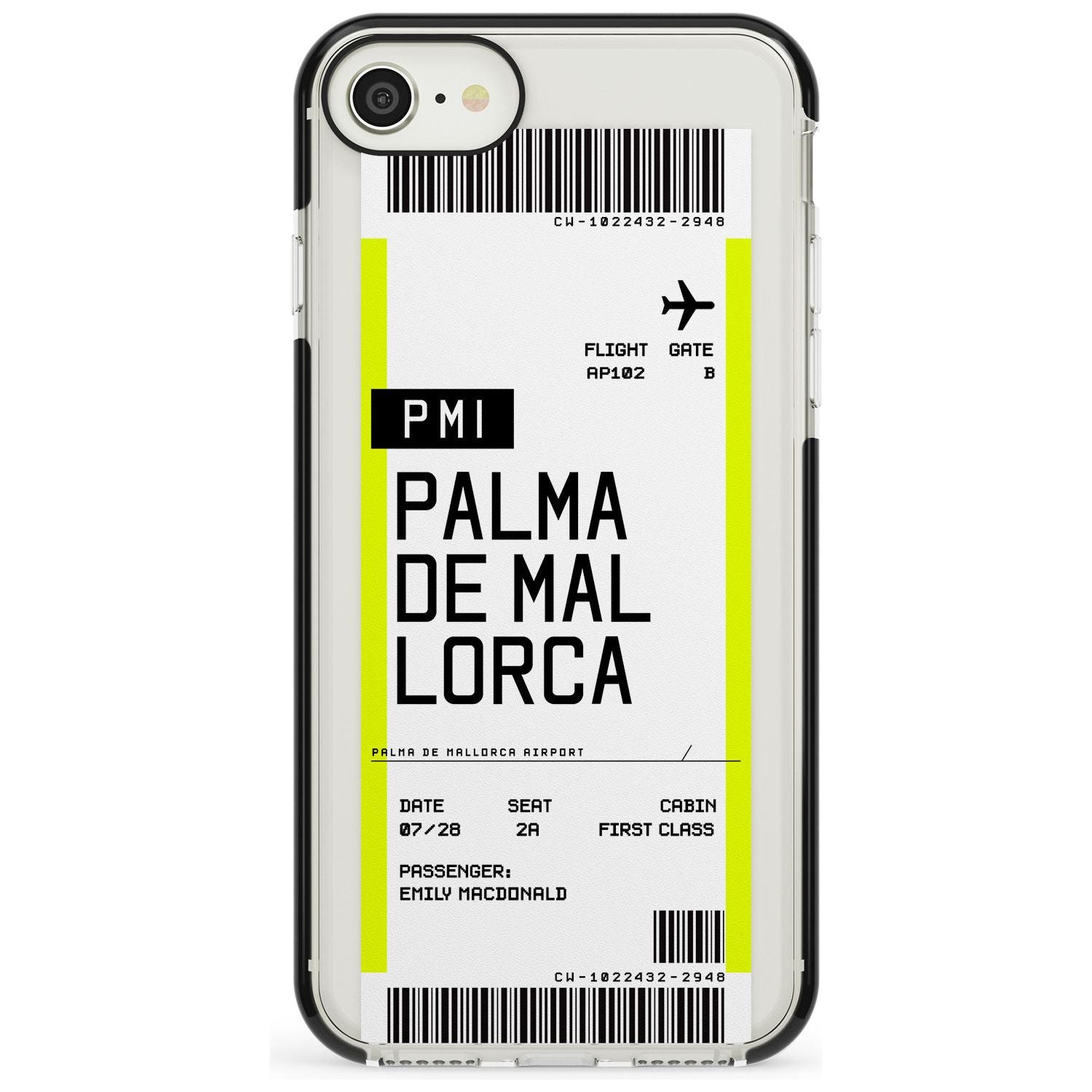 Palma De Mallorca Boarding Pass iPhone Case  Black Impact Custom Phone Case - Case Warehouse