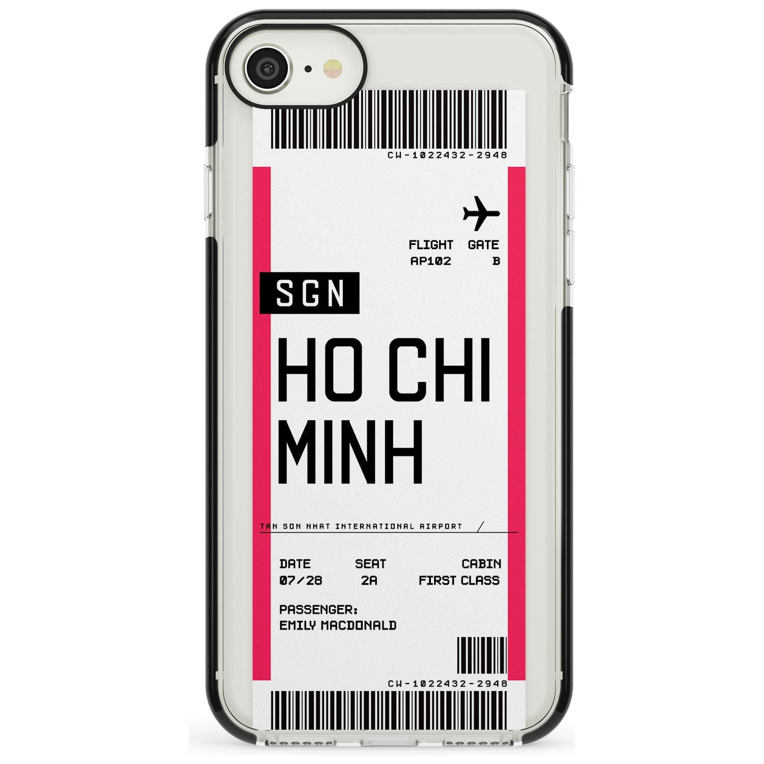 Ho Chi Minh City Boarding Pass iPhone Case  Black Impact Custom Phone Case - Case Warehouse