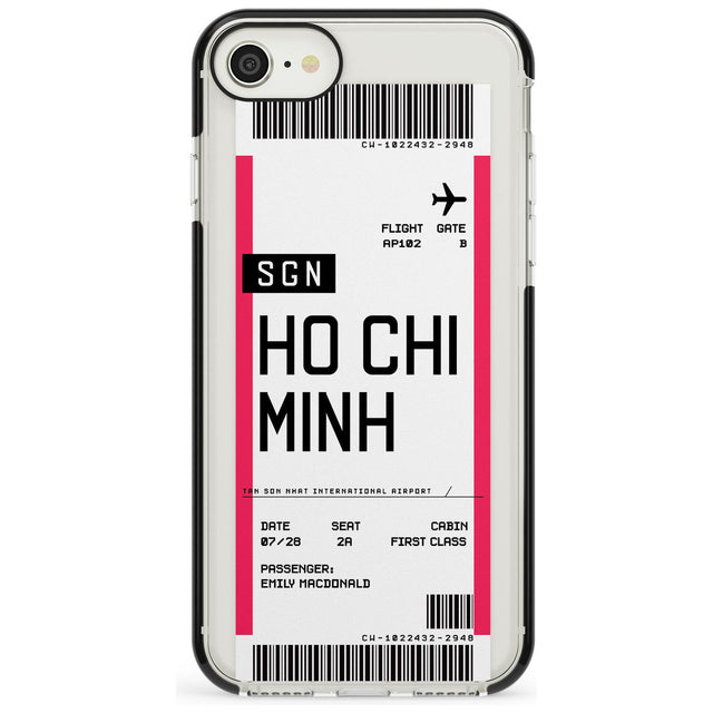 Ho Chi Minh City Boarding Pass iPhone Case  Black Impact Custom Phone Case - Case Warehouse