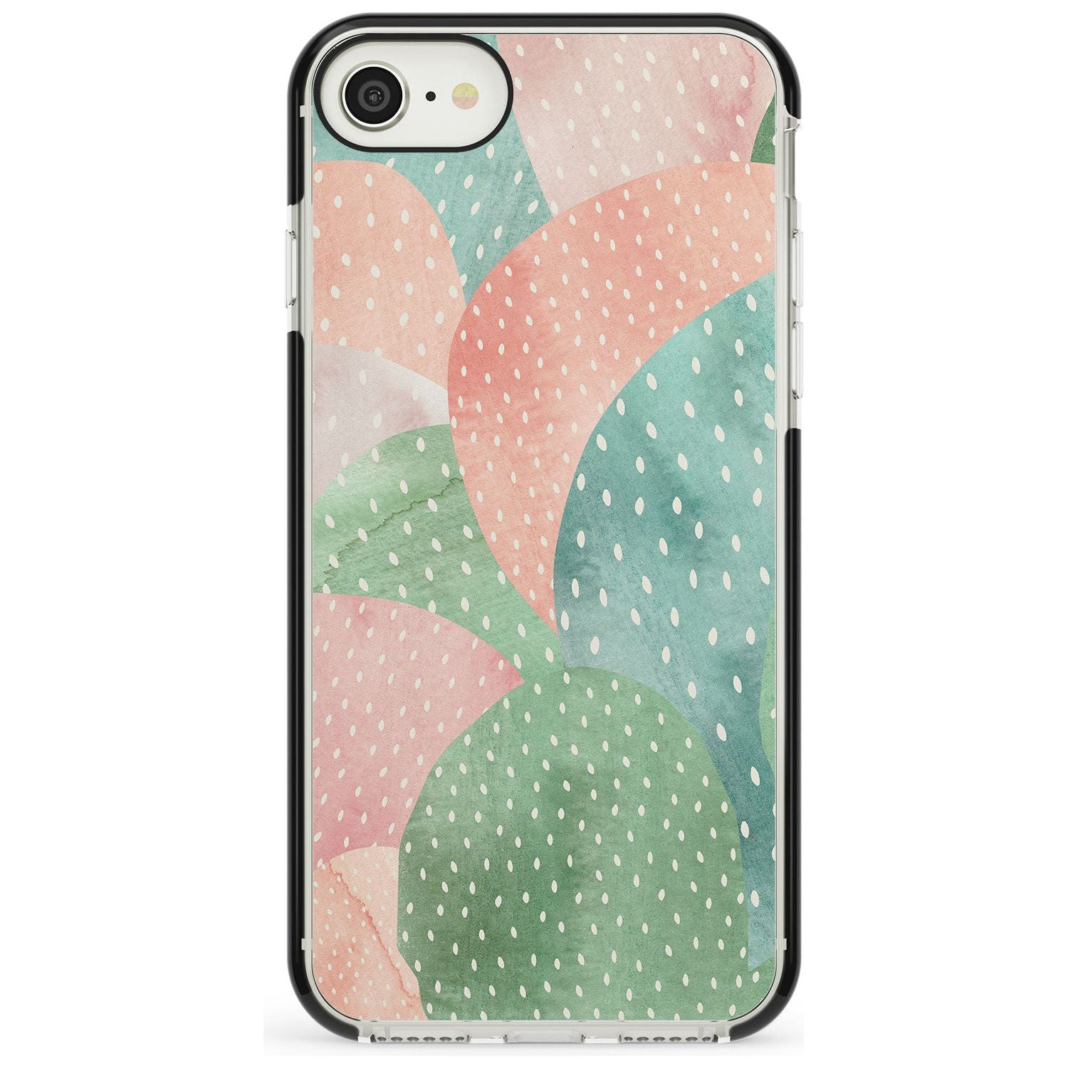 Colourful Close-Up Cacti Design Black Impact Phone Case for iPhone SE 8 7 Plus