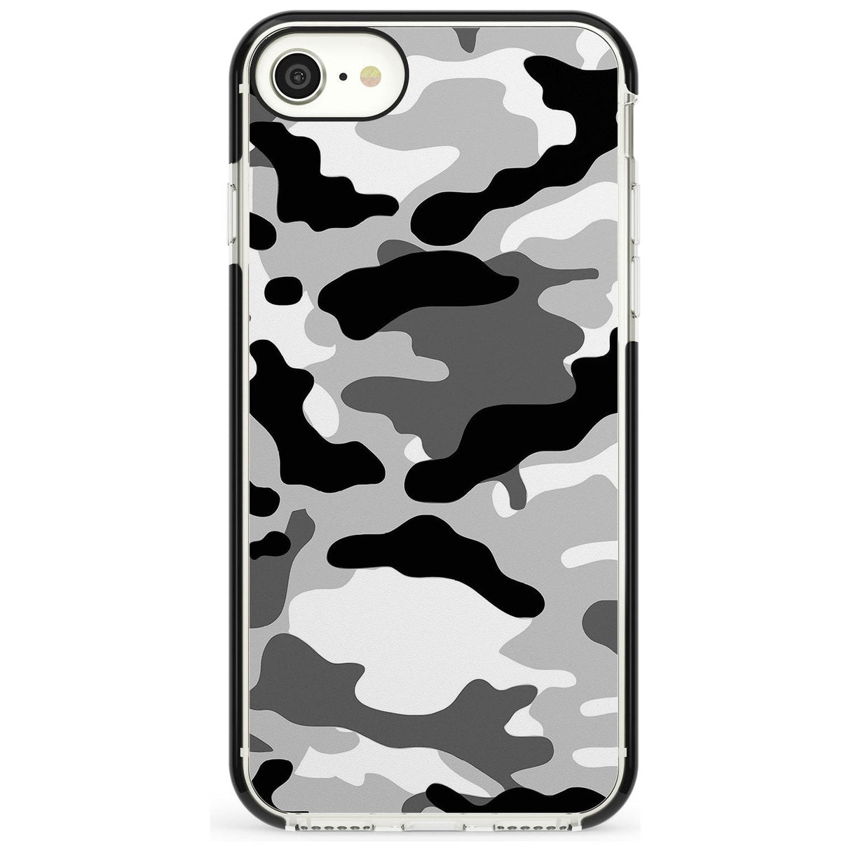 Grey Camo Black Impact Phone Case for iPhone SE 8 7 Plus