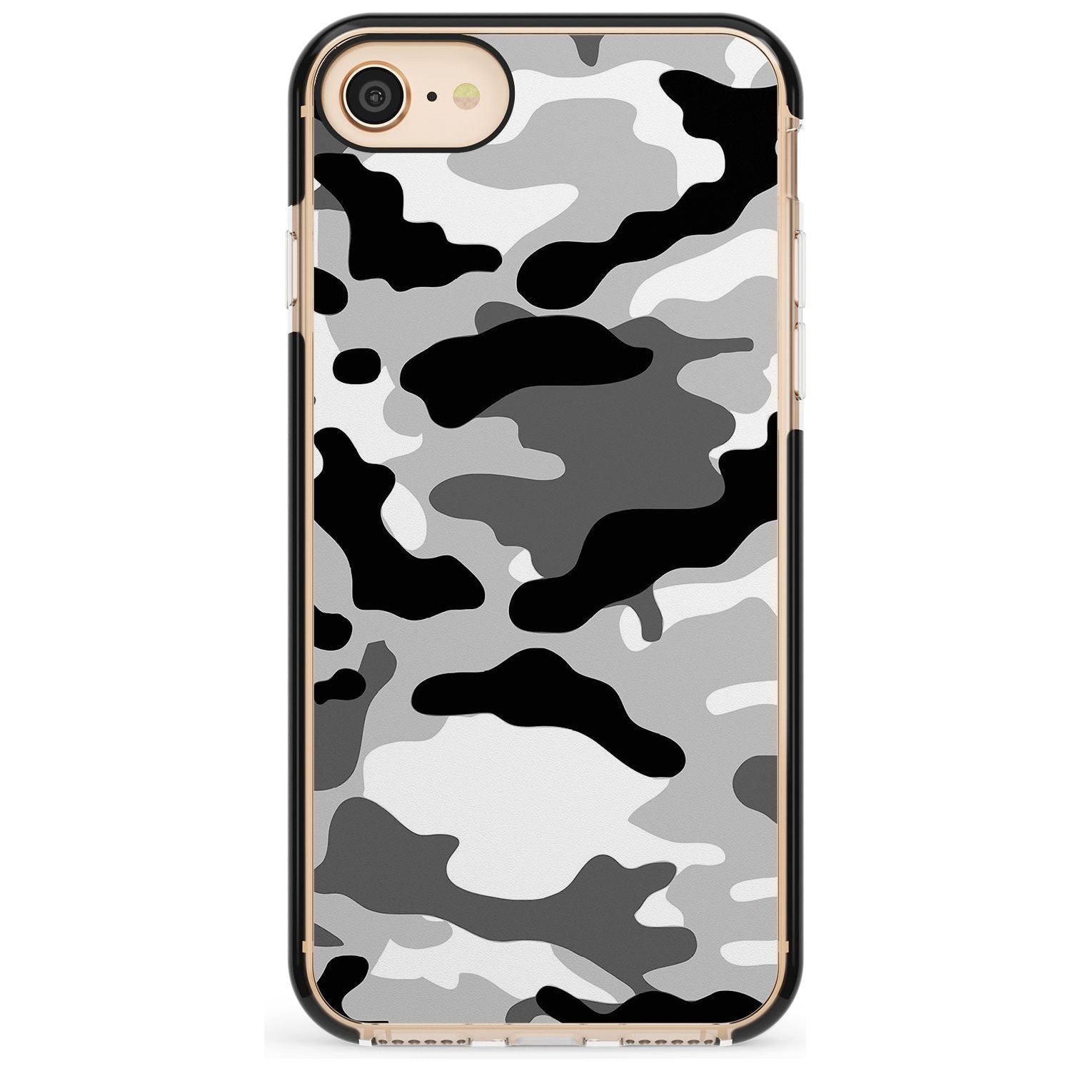 Grey Camo Black Impact Phone Case for iPhone SE 8 7 Plus